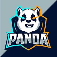 Panda mascot esport logo design vector