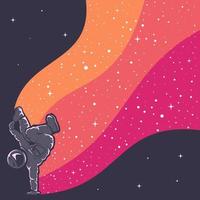 astronauta divirtiéndose hermosa ilustración de diseño con colores cálidos vector