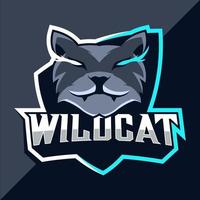 diseño de logotipo de esport de mascota de gatos monteses vector