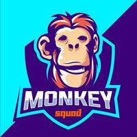 monkey squad esport logo design vector