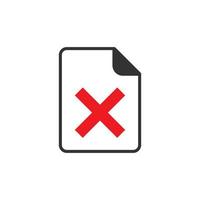 Document error icon in flat style. Broken report vector illustration on white isolated background. Damaged business concept.