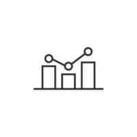 Growing bar graph icon in flat style. Increase arrow vector illustration on white background. Infographic progress business concept.