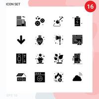 16 Creative Icons Modern Signs and Symbols of down energy construction charging cell Editable Vector Design Elements