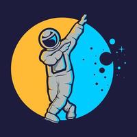 lindo astronauta estilo hip-hop vector