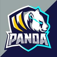 Panda mascot esport logo design vector