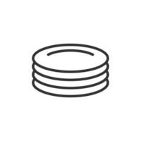 Plate icon in flat style. Dish vector illustration on white isolated background. Tableware business concept.