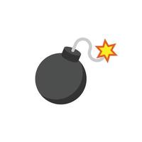 Bomb icon in flat style. Dynamite vector illustration on white isolated background. C4 tnt business concept.