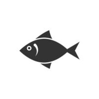 Fish icon in flat style. Seafood vector illustration on white isolated background. Sea animal business concept.