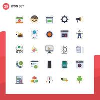 Pictogram Set of 25 Simple Flat Colors of construction viral business development seo management Editable Vector Design Elements