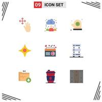 Universal Icon Symbols Group of 9 Modern Flat Colors of songs fm flower music way Editable Vector Design Elements