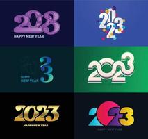 Big Set of 2023 Happy New Year logo text design 2023 number design template vector