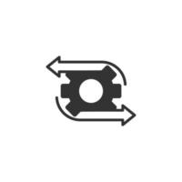 Workflow icon in flat style. Gear effective vector illustration on white isolated background. Process organization business concept.