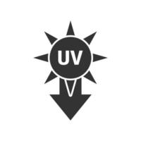 icono de radiación ultravioleta en estilo plano. ilustración de vector ultravioleta sobre fondo blanco aislado. concepto de negocio de protección solar.