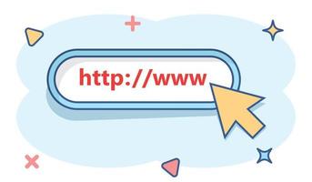 Vector cartoon search bar ui icon in comic style. Search website form illustration pictogram. Find search business splash effect concept.