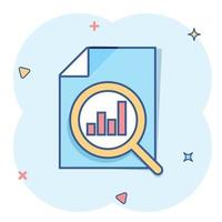 Financial statement icon in comic style. Result cartoon vector illustration on white isolated background. Report splash effect business concept.