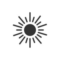 Sun icon in flat style. Sunlight sign vector illustration on white isolated background. Daylight business concept.