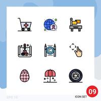 Set of 9 Modern UI Icons Symbols Signs for digital conflict train business print Editable Vector Design Elements