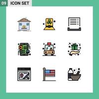 9 Creative Icons Modern Signs and Symbols of play menu hat grid payment Editable Vector Design Elements