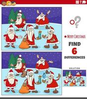 differences game with Santa Clauses on Christmas vector