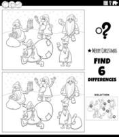 differences task with Santa Clauses coloring page vector