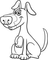 cartoon dog comic animal character coloring page vector