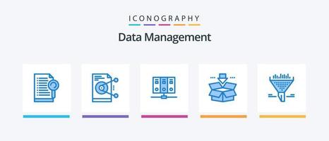 Data Management Blue 5 Icon Pack Including filter. download. server. box. database. Creative Icons Design vector