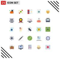 User Interface Pack of 25 Basic Flat Colors of programming mind carnival sync document Editable Vector Design Elements