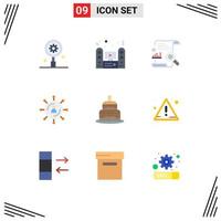 Universal Icon Symbols Group of 9 Modern Flat Colors of network marketing system internet search Editable Vector Design Elements