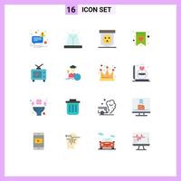 16 Universal Flat Colors Set for Web and Mobile Applications video television halloween tv shopping list Editable Pack of Creative Vector Design Elements