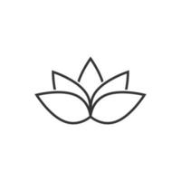 Lotus icon in flat style. Flower leaf vector illustration on white isolated background. Blossom plant business concept.