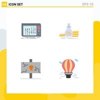 4 concepto de icono plano para sitios web móviles y aplicaciones consola dinero bolsa de música elementos de diseño vectorial editables de halloween vector