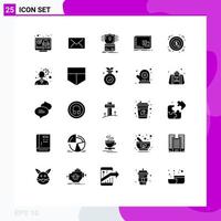 25 Universal Solid Glyphs Set for Web and Mobile Applications program operational security mac hack Editable Vector Design Elements