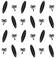 Vector seamless pattern of sketch surf board