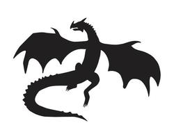 Vector black dragon silhouette