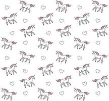 Vector seamless pattern of hand drawn unicorn
