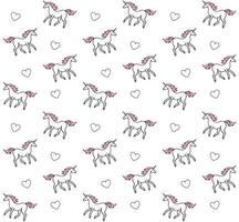 Vector seamless pattern of hand drawn unicorn