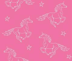 Vector seamless pattern of hand drawn unicorn