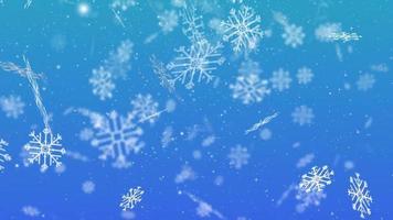 Snowflakes video animation. High quality snow flakes. Snow falling video animation.