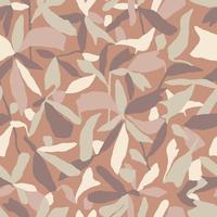 Vector leaf illustration seamless repeat pattern with pastel colors