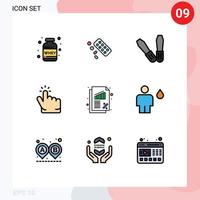 9 colores planos de línea de llenado de vectores temáticos y símbolos editables de elementos de diseño de vectores editables a mano bancarios mecánicos de negocios de tasa