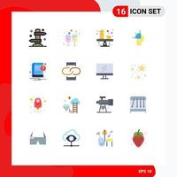 Modern Set of 16 Flat Colors Pictograph of art man reception user profit Editable Pack of Creative Vector Design Elements