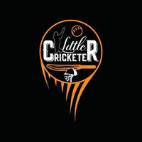 Little Cricketer vector t-shirt design. Cricket t-shirt design. Can be used for Print mugs, sticker designs, greeting cards, posters, bags, and t-shirts.