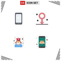 Pack of 4 Modern Flat Icons Signs and Symbols for Web Print Media such as phone doctor android male physician Editable Vector Design Elements