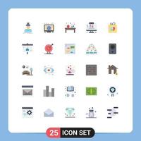 Modern Set of 25 Flat Colors Pictograph of gift mobile coffee web page apple Editable Vector Design Elements
