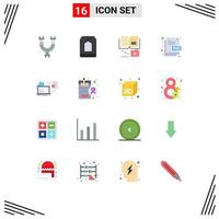 Editable Vector Line Pack of 16 Simple Flat Colors of file type document tea design education Editable Pack of Creative Vector Design Elements