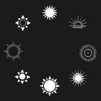 marco de sol elementos místicos y misteriosos en estilo dibujado a mano. perfecto para textiles, tarjetas, misterio, emblemas de logotipos y embalaje de productos. vector