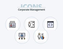 Corporate Management Line Filled Icon Pack 5 Icon Design. media. internet. discussion. teamwork. people vector