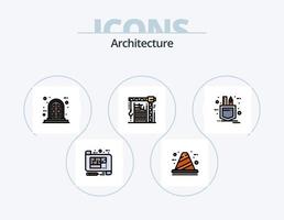 Architecture Line Filled Icon Pack 5 Icon Design. cone. architecture. interior. plan. design vector