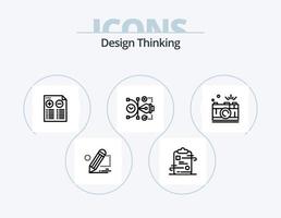 Design Thinking Line Icon Pack 5 Icon Design. chart. board. digital. analytics. store vector