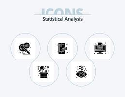 Statistical Analysis Glyph Icon Pack 5 Icon Design. statistical. finance. marketing. chart. search stats vector